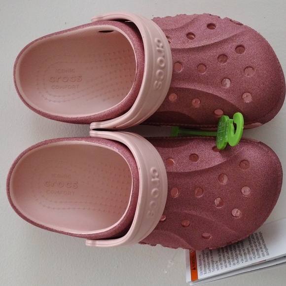 Crocs Girl's Baya Glitter Clog. J13 - Picture 7 of 12